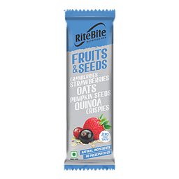 Rite Bite Fruit & Seed Bar With Cranberries Strawberries Oats & Pumpkin Seeds thumbnail 1