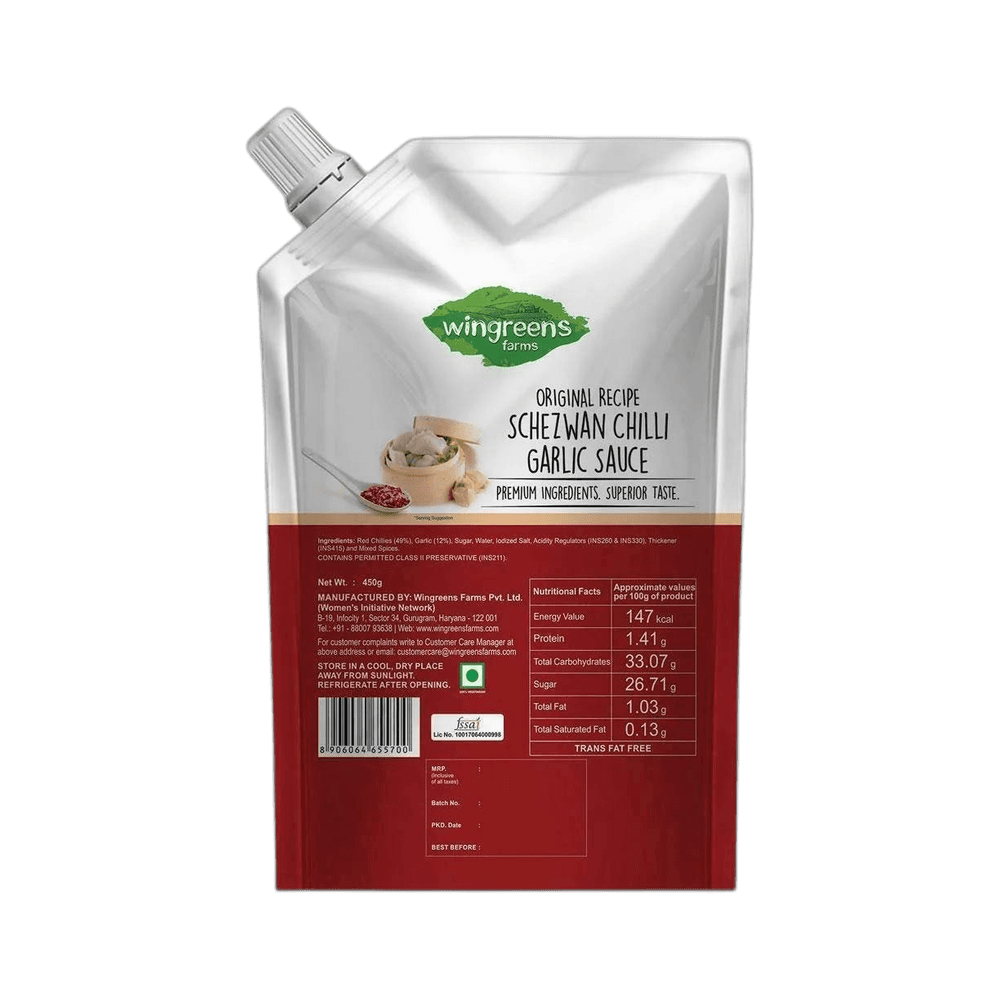Wingreens Farms Schezwan Chilli Garlic Sauce Pouch 2