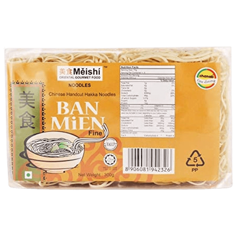 Meishi Ban Mein Handcut Hakka Broad-Size Noodles Pack 1